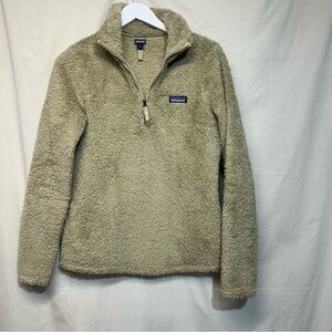 Patagonia Los Gatos 1/4 zip pullover teddy sweater tan khaki women’s size small